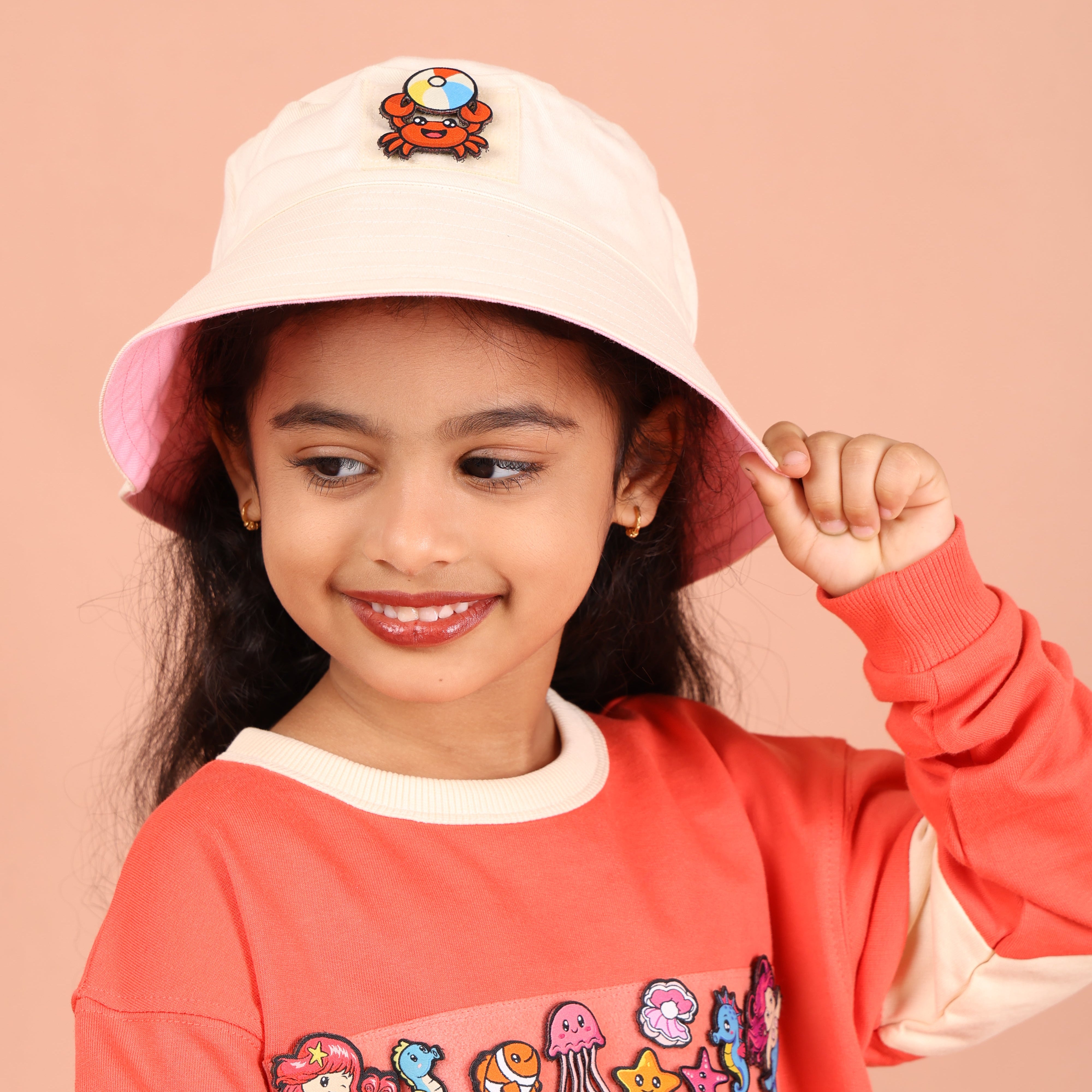 Reversible Sun Hat | Pink + Cream